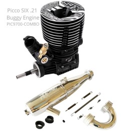 Pack  / Combo Picco Six .21 Engine + Efra 2135 Exhaust System 1/8 Buggy PIC9700