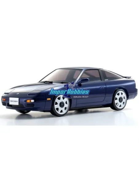 Carrosserie peinte 90mm Kyosho Mini-Z AWD Nissan 180SX Dark Blue MZP436DB - Peint et décorée 90mm - Auto Scale Collection Kyosho