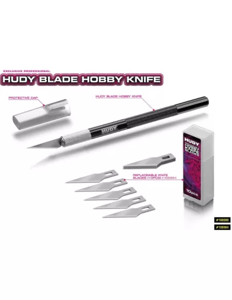 Replaceable Hobby Knife Blades For 188980 (10 U.) Hudy 188984 - Hudy Tools