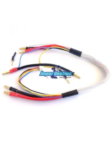 Cable de carga doble lipo 2x2S Tubes 61cm 10AWG banana 4mm / 4-5mm Fussion FS-00110 - Cables de carga Pro AMP & Standard