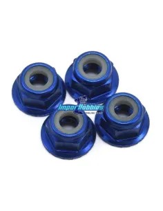 Flanged Nylon Locking Nuts - Blue 4mm (4 U.) Traxxas 1/16 / Jato TRX1747R - Traxxas Jato