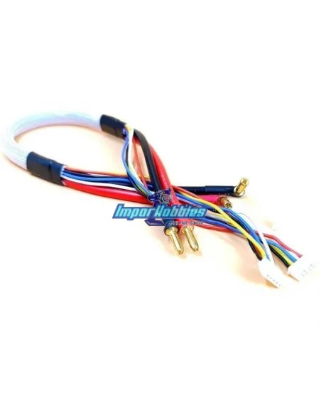 Cable de carga lipo 4S Tubes banana 4mm / 5mm 61cm 10AWG Fussion FS-00115 - Cables de carga Pro AMP & Standard