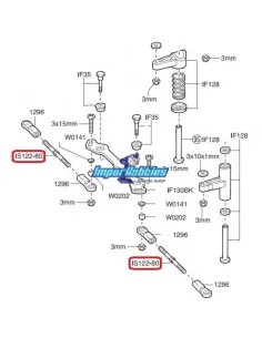 Tirantes de dirección 4x80mm (2 Uds.) Kyosho Inferno Neo ST 3.0 IS122-80 - Kyosho Inferno Neo ST 3.0 Truggy RTR - Repuesto y opc 2