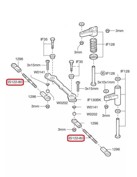 Steering Adjust Rod - 4x80mm (2 U.) Kyosho Inferno Neo ST 3.0 IS122-80 - Kyosho Inferno Neo ST 3.0 Truggy RTR - Spare Parts & Op