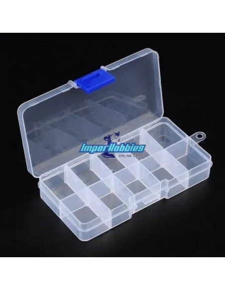 Caja con 10 separadores 130x68x23mm Fussion FS-BOX-10 - Cajas almacenamiento y bandejas de aluminio para tornillos