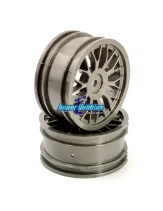 Jantes Multi-Branches Gunmetal 26mm Hex. 12mm 1/10 Touring AMR-92445G - Pneus 1/10Th Touring - Caoutchouc & Mousse