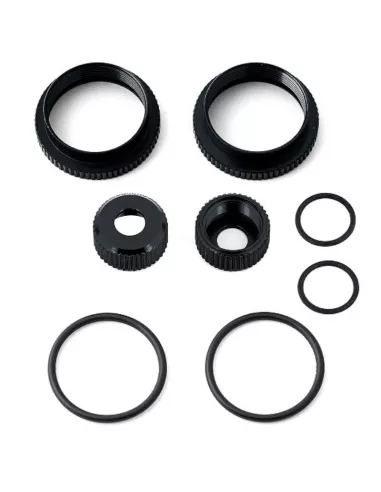 Shock Collar and Seal Retainer Set - Black Team Associated RC8B3 / T3.2 AS81492 - Team Associated RC8 B3.2 Kit - Spare Parts & O