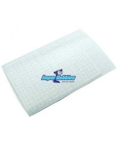 Planche autocollant viscosité amortisseurs blanc Kyosho 36372W - Kyosho Inferno 7.5 / Neo / Neo Race Spec - Pièces detachées et 
