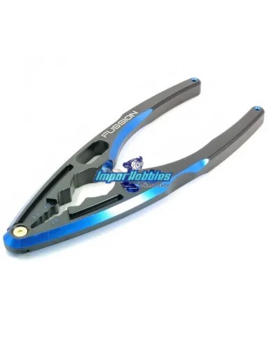 Alicate / Pinza para vástago amortiguador negra-azul en aluminio Fussion FS-AC026 - Herramientas Fussion