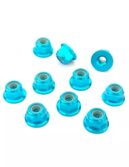 Aluminum Lock Nut - Light Blue M3 Flanget (10 U.) Fussion FS-WN015LBL - Aluminum Nuts