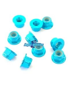 Aluminum Lock Nut - Light Blue M4 Flanget (10 U.) Fussion FS-WN017LBL - Aluminum Nuts