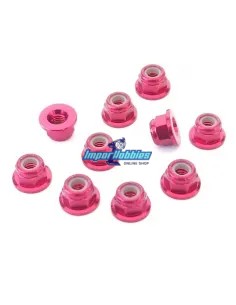 Aluminum Lock Nut - Red M3 Flanget (10 U.) Fussion FS-WN015R - Aluminum Nuts