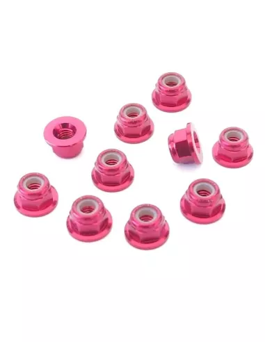 Aluminum Lock Nut - Red M3 Flanget (10 U.) Fussion FS-WN015R - Aluminum Nuts