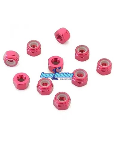 Tuerca autoblocante aluminio roja M3 (10 Uds.) Fussion FS-WN014R - Tuercas de Aluminio