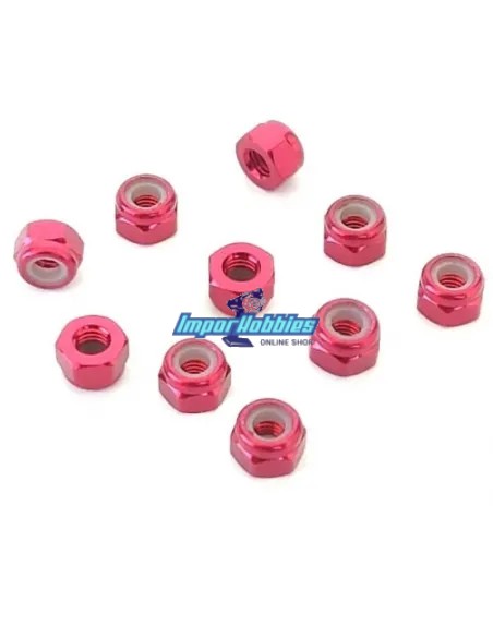 Tuerca autoblocante aluminio roja M3 (10 Uds.) Fussion FS-WN014R - Tuercas de Aluminio