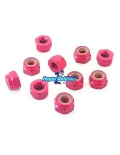 Tuerca autoblocante aluminio roja M4 (10 Uds.) Fussion FS-WN016R - Tuercas de Aluminio