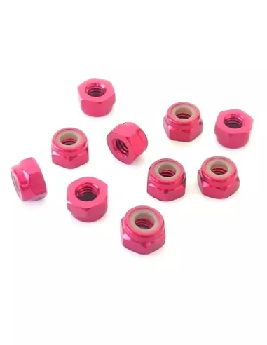 Aluminum Lock Nut - Red M4 (10 U.) Fussion FS-WN016R - Aluminum Nuts