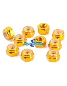 Ecrous aluminium nylstop dorèe M4 (10 U.) Fussion FS-WN016G - Ecrous aluminium