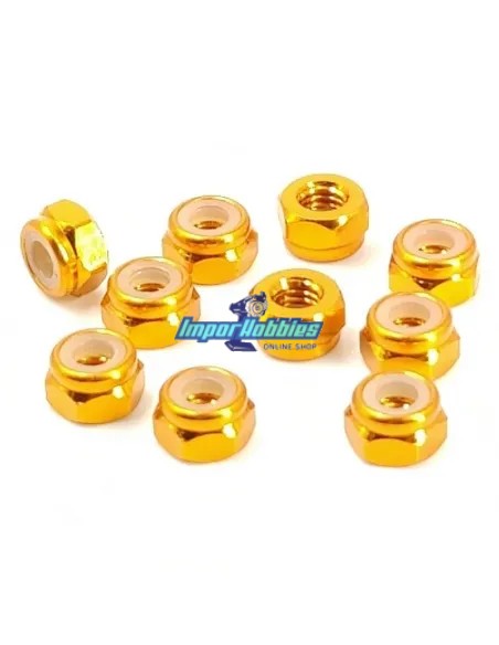 Ecrous aluminium nylstop dorèe M4 (10 U.) Fussion FS-WN016G - Ecrous aluminium
