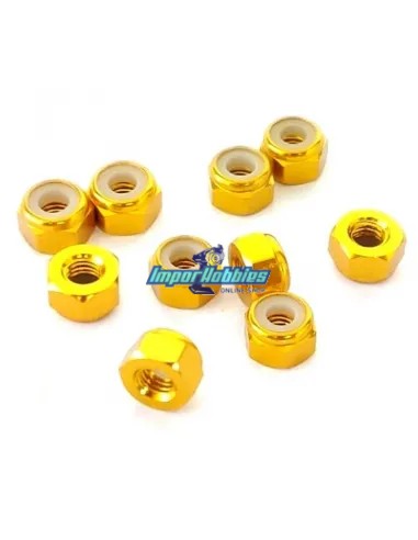 Ecrous aluminium nylstop doree M3 (10 U.) Fussion FS-WN014G - Ecrous aluminium