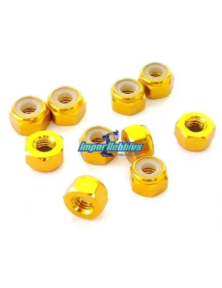 Ecrous aluminium nylstop doree M3 (10 U.) Fussion FS-WN014G - Ecrous aluminium