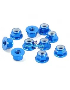 Aluminum Lock Nut - Sky Blue M4 Flanget (10 U.) Fussion FS-WN017BL - Aluminum Nuts