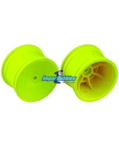 Jantes arrières jaunes Hex. 12mm 2WD / 4WD 1/10 Buggy 2.2 (2 U.) Team Associated B4 / B5 / B6 / B44 / B64 / B74 AS9696 - Team As 2