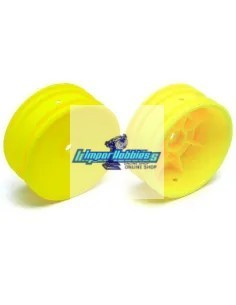 Jantes jaunes avants 2WD (hex. de 12mm) 2.2 (2 U.) Team Associated B4.2 / RB5 / RB6 AS9691 - Team Associated B4 / T4 - Pièces de 2