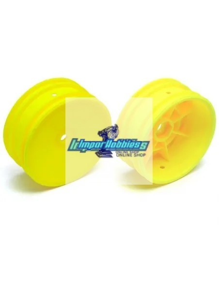 Jantes jaunes avants 2WD (hex. de 12mm) 2.2 (2 U.) Team Associated B4.2 / RB5 / RB6 AS9691 - Team Associated B4 / T4 - Pièces de