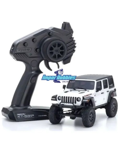 Kyosho Mini-Z 4x4 Crawler Jeep®︎ Wrangler Rubicon Blanc 1/24 ReadySet 32521W - Modèles Kyosho Mini-Z 4x4 Crawler