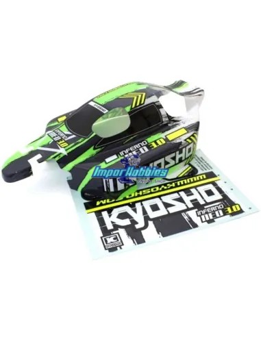 Carrocería pintada y decorada verde Kyosho Inferno Neo 2.0 & 3.0 IFB114GR - Kyosho Inferno 7.5 / Neo / Neo Race Spec - Repuesto 