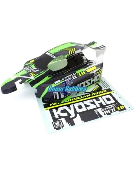 Carrocería pintada y decorada verde Kyosho Inferno Neo 2.0 & 3.0 IFB114GR - Kyosho Inferno 7.5 / Neo / Neo Race Spec - Repuesto 
