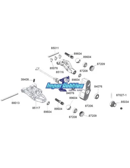 Bolas de manguetas delanteras PBS Hobao Hyper Star / VS2N / VS2E 89604 - Hobao Hyper VS2-N Nitro