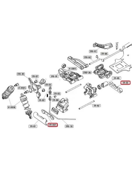 Suspension Arm Holder Front Set - CNC 7075 Option Hobbytech STR8 / Spirit / EP X2 / NXT STRS-132 - Hobbytech STR8 DeLuxe & STR8 