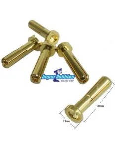 Banana Gold Plug - 5.0mm Male Low Profile (4 U.) Fussion FS-00079 - R/C Plugs