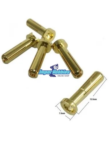 Connecteurs banane or 5.0mm mâles - Profile Bas (4 U.) Fussion FS-00079 - Connecteurs R/C