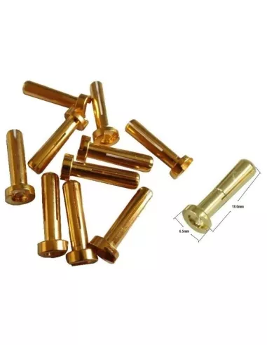 Gold Banana Plug - 4.0mm Male Low Profile (10 U.) Fussion FS-00076 - R/C Plugs