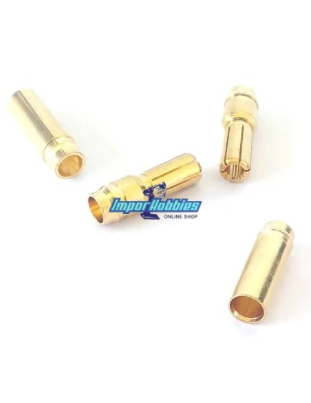 Conector banana oro 5.0mm macho - hembra (2 Pares) Fussion FS-00078 - Conectores RC
