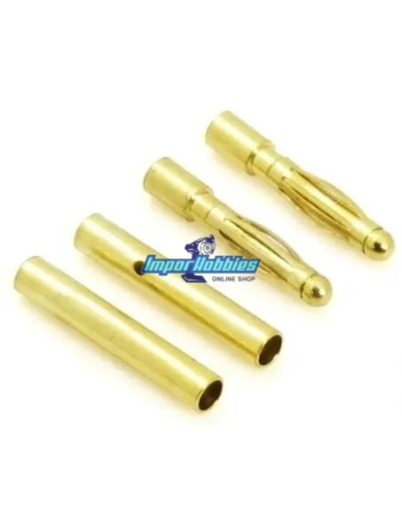 Connecteur banane or 2.0mm mâle - et femelle (2 paires) Fussion FS-00070 - Connecteurs R/C