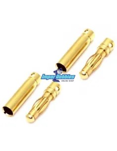 Conector banana oro 4.0mm macho - hembra (2 Pares) Fussion FS-00072 - Conectores RC