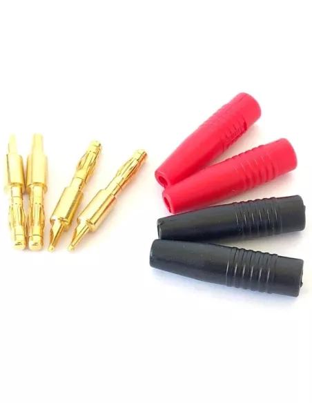 Gold Banana Plug With Protection - 4.0mm (2 Pairs) Fussion FS-00071 - R/C Plugs