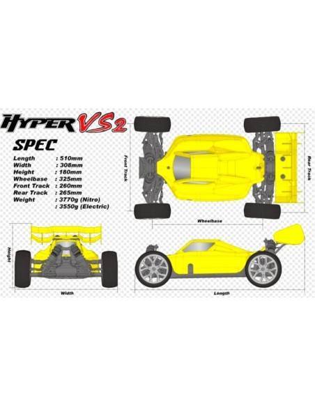 Hobao Hyper VS2-N Yellow - Pull Starter Engine .30 Readyset 2.4Ghz H-VS2N-C30Y - RC Cars 1/8 Scale Nitro & Electric Buggy Off-Ro