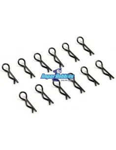 Clips de carrocería negro Mini para Escala 1/24 (10 U.) Fussion FS-WD001 - Clips de carrocería