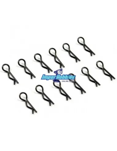 Clips de carrocería negro Mini para Escala 1/24 (10 U.) Fussion FS-WD001 - Clips de carrocería
