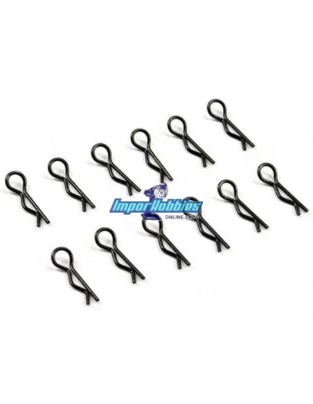Clips de carrocería negro Mini para Escala 1/24 (10 U.) Fussion FS-WD001 - Clips de carrocería