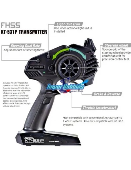Emisora Mini-Z Kyosho Syncro KT-531P FHSS 2.4Ghz 82005 - Emisoras y módulos de receptor Kyosho Mini-Z