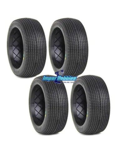Ruedas AKA Double Down Medium Long Wear (4 Uds.) Solo Goma 14019ZXT - Ruedas AKA Race 1/8 Buggy