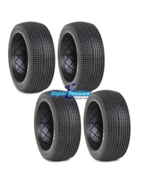 Ruedas AKA Double Down Medium Long Wear (4 Uds.) Solo Goma 14019ZXT - Ruedas AKA Race 1/8 Buggy