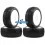 Ruedas AKA Cross Brace Medium Long Wear (4 Uds.) pegadas en llanta blanca EVO 1/8 Buggy 14004ZRW - Ruedas AKA Race 1/8 Buggy