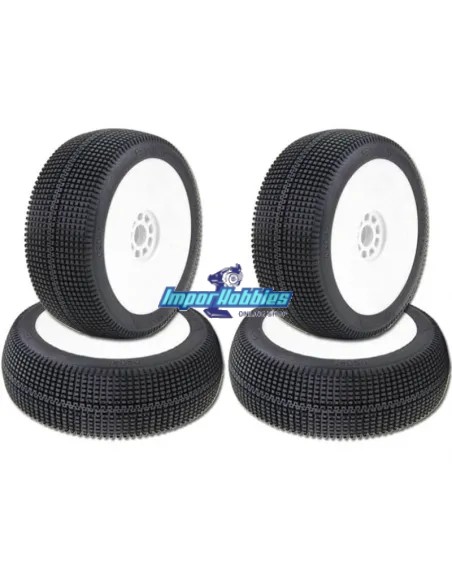 Pneus AKA Zipps Soft Long Wear (4 U.) montés/collée dans la jante blanc EVO 1/8 Buggy 14020XRW - Pneus AKA Race - 1/8Th Buggy